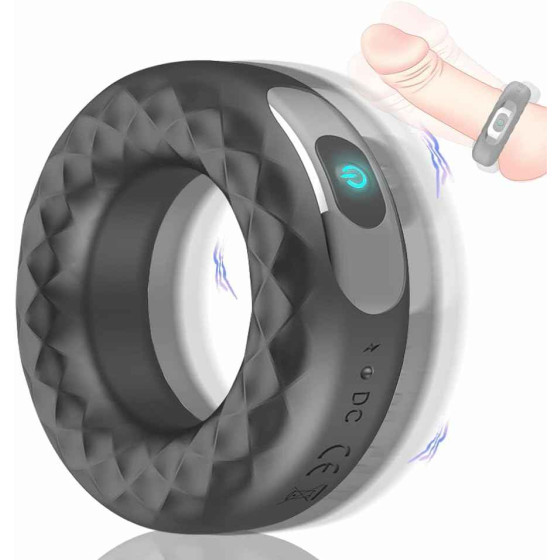 VIP19 Rechargeable silicone vibration lock sperm ring male delay masturbator
